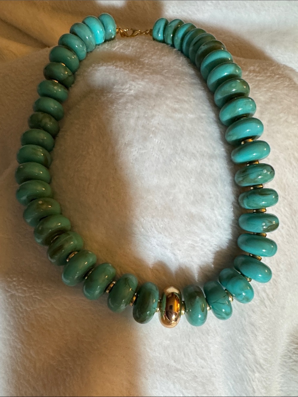 Turquoise Bead Statement Necklace - Women Jewelry - Picture 2 of 4